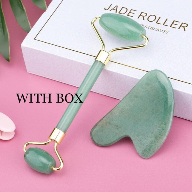 Face Massage Jade Roller Rose Slimmer Lift Wrinkle