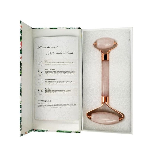 Face Massage Jade Roller Rose Slimmer Lift Wrinkle