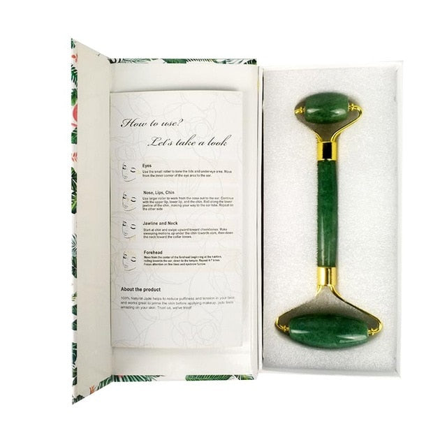 Face Massage Jade Roller Rose Slimmer Lift Wrinkle
