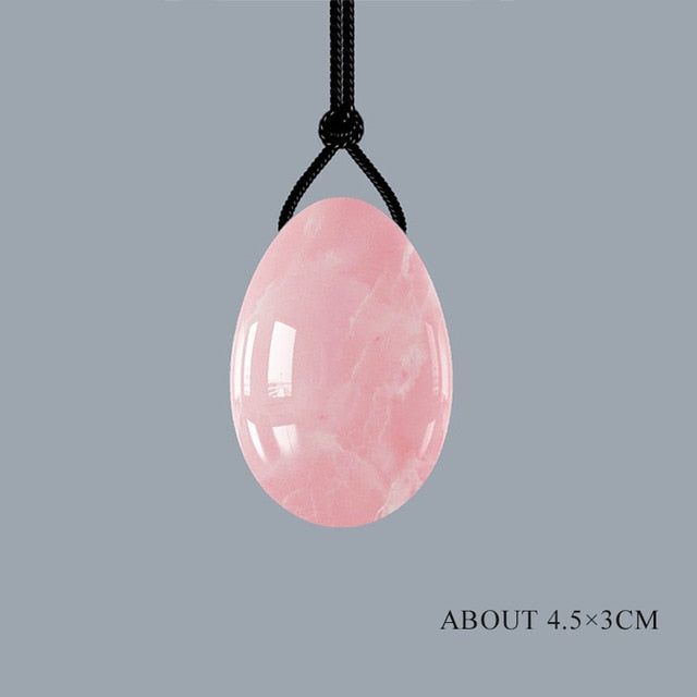 Natural Rose Quartz Yoni Egg Set Obsidian Kegel