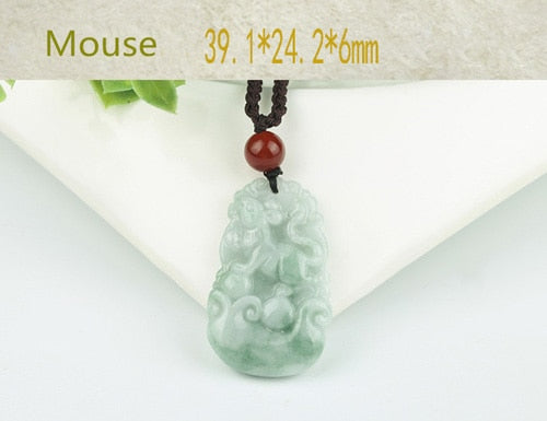 Burma Jadeite Pendant Hand Carved Lucky Amulet
