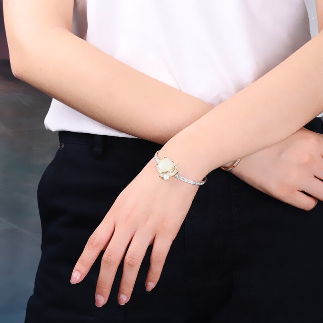 Elegant White Jade Lotus Jewelry Sets