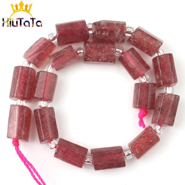 Aquamarina Jades Stone Cylinder Loose Beads