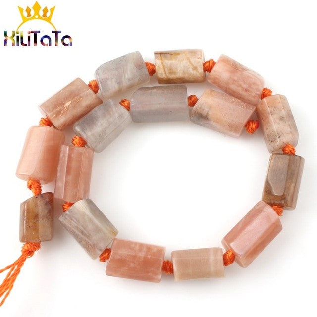 Aquamarina Jades Stone Cylinder Loose Beads