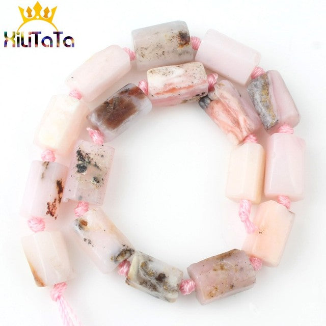 Aquamarina Jades Stone Cylinder Loose Beads
