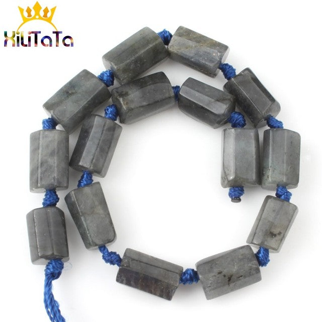 Aquamarina Jades Stone Cylinder Loose Beads
