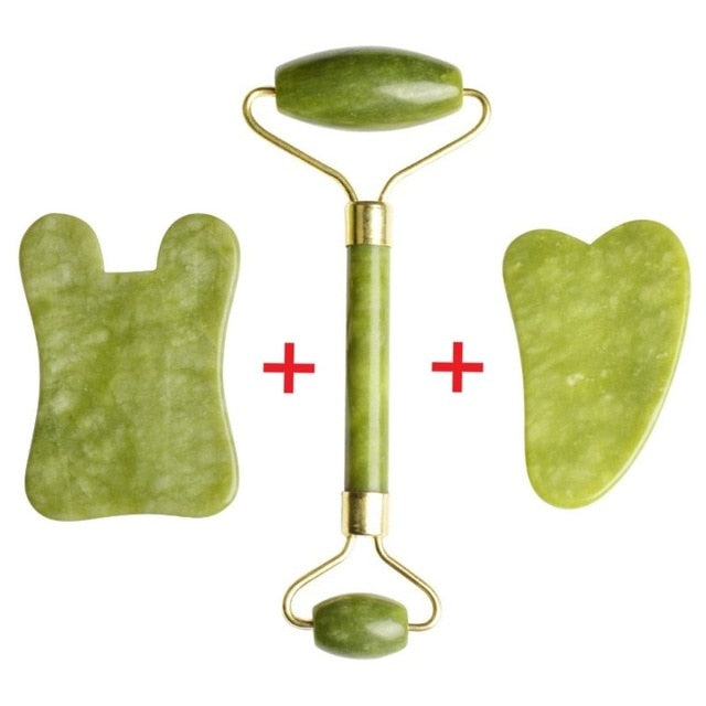 Natural Jade Massage Roller Guasha Board SPA Scraper