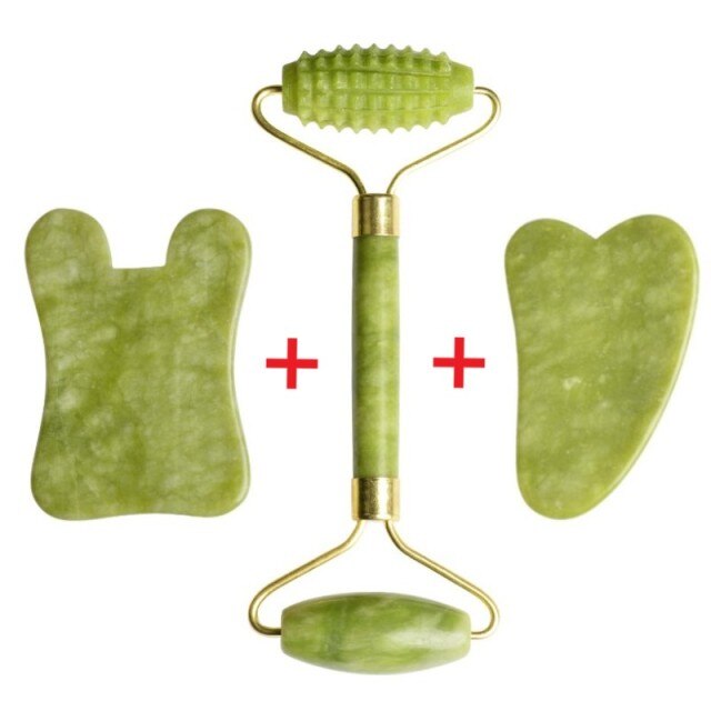 Natural Jade Massage Roller Guasha Board SPA Scraper
