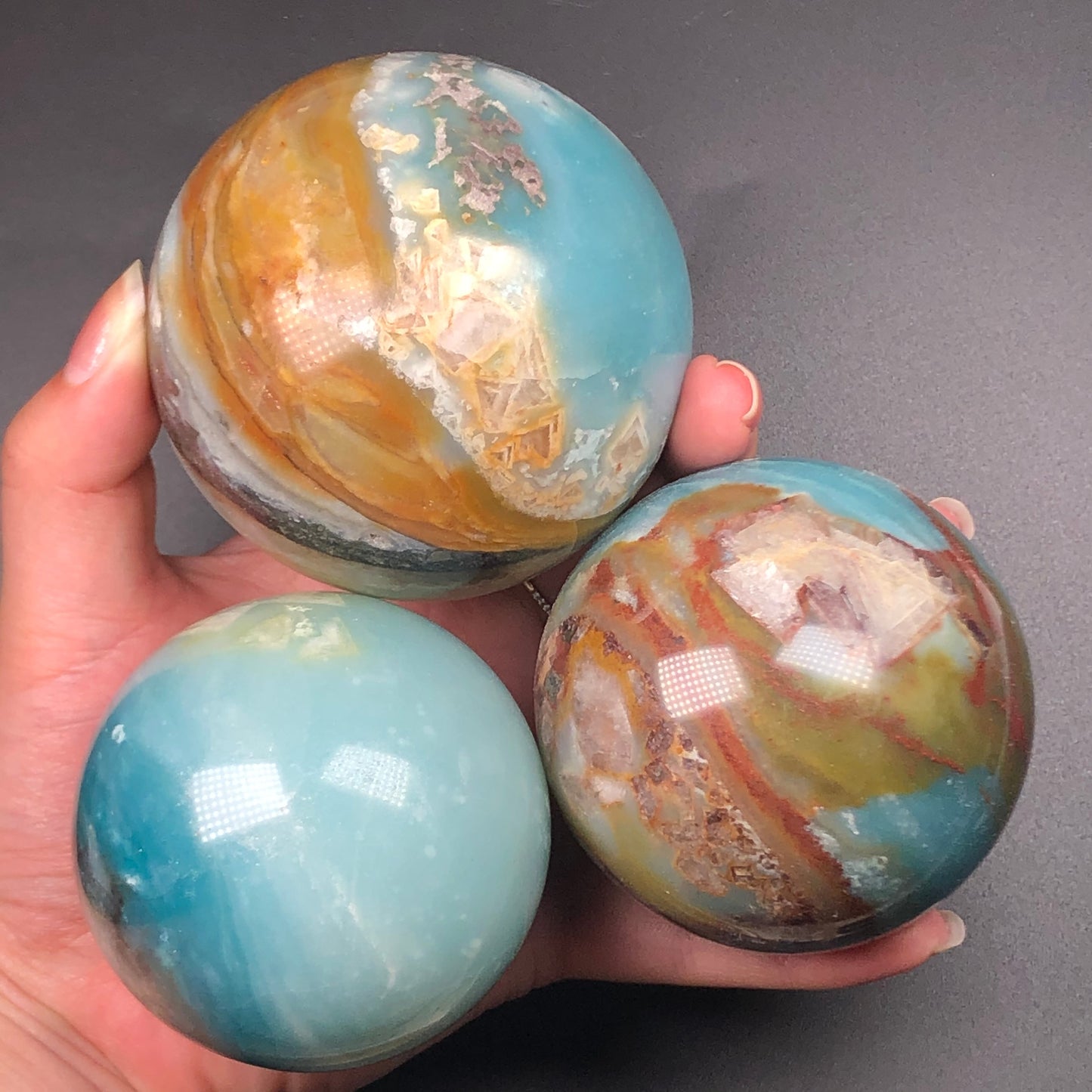 Caribbean Calcite Crystal Ball Polished