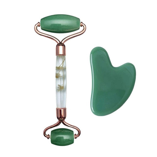 Rose Quartz Gouache Scraper Jade Roller