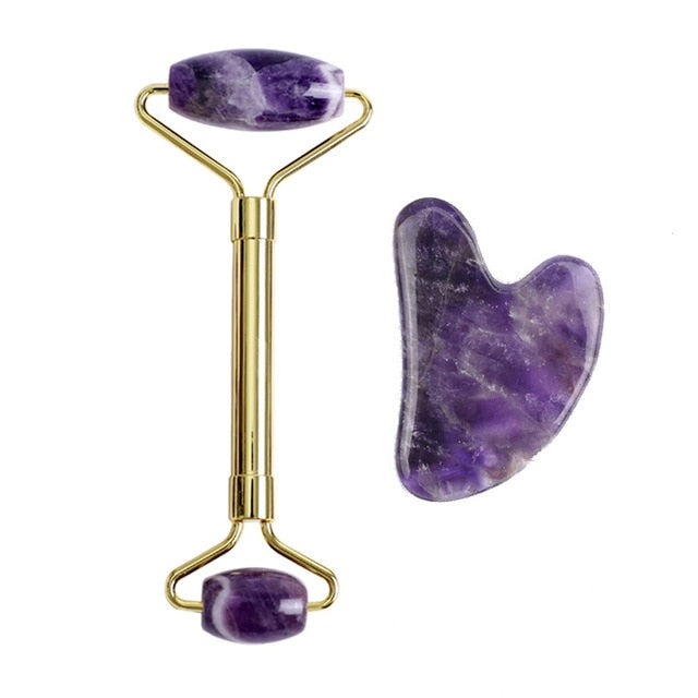 Rose Quartz Gouache Scraper Jade Roller