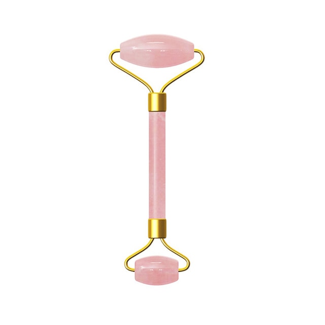 Rose Quartz Jade Roller Facial Massager Roller Real Stone