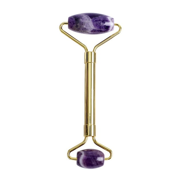 Rose Quartz Jade Roller Facial Massager Roller Real Stone