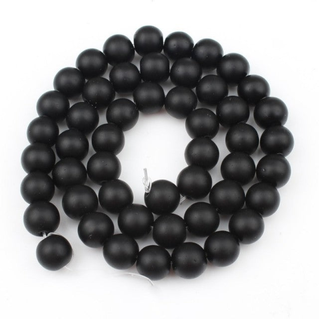 Natural Matte Frosted Stone Round Bead