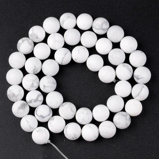 Natural Matte Frosted Stone Round Bead