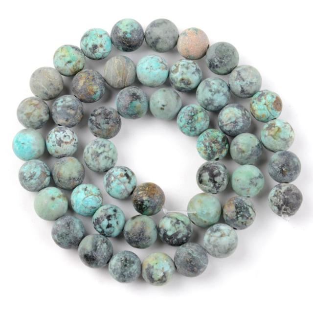 Natural Matte Frosted Stone Round Bead