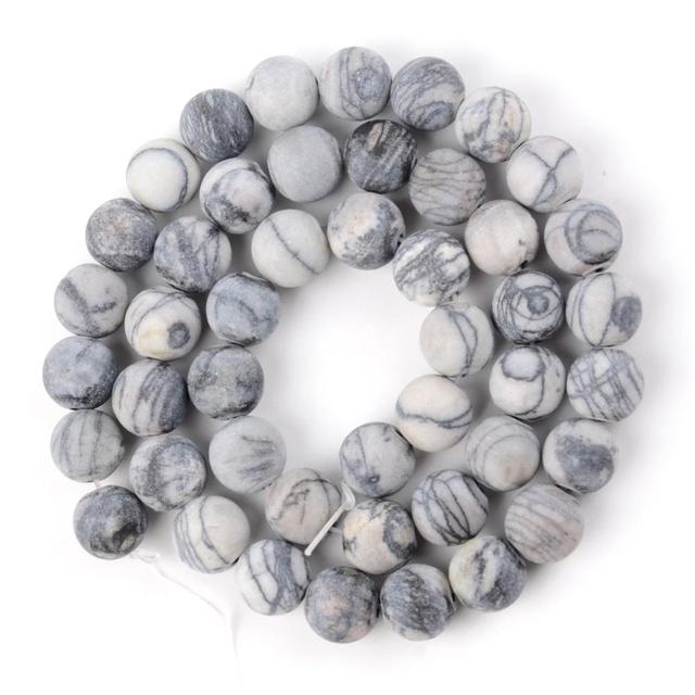 Natural Matte Frosted Stone Round Bead