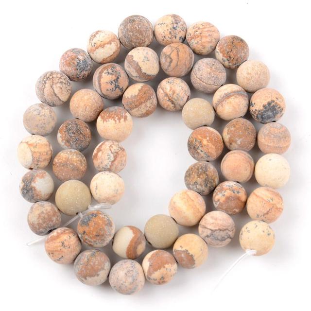 Natural Matte Frosted Stone Round Bead
