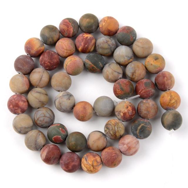 Natural Matte Frosted Stone Round Bead