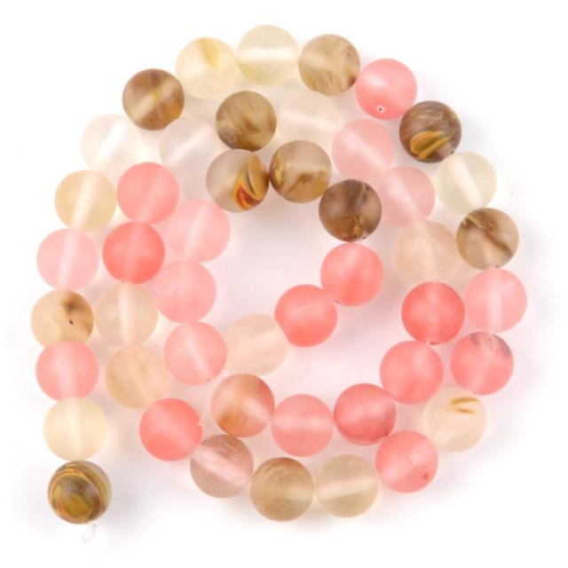 Natural Matte Frosted Stone Round Bead