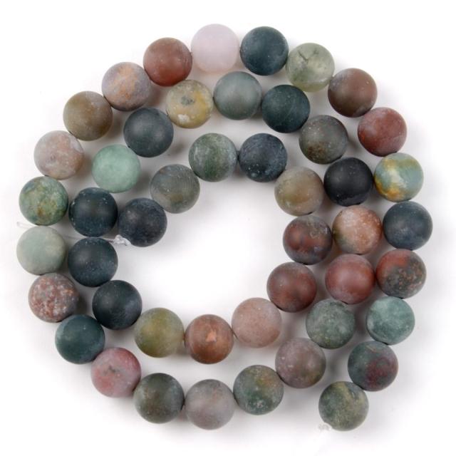 Natural Matte Frosted Stone Round Bead