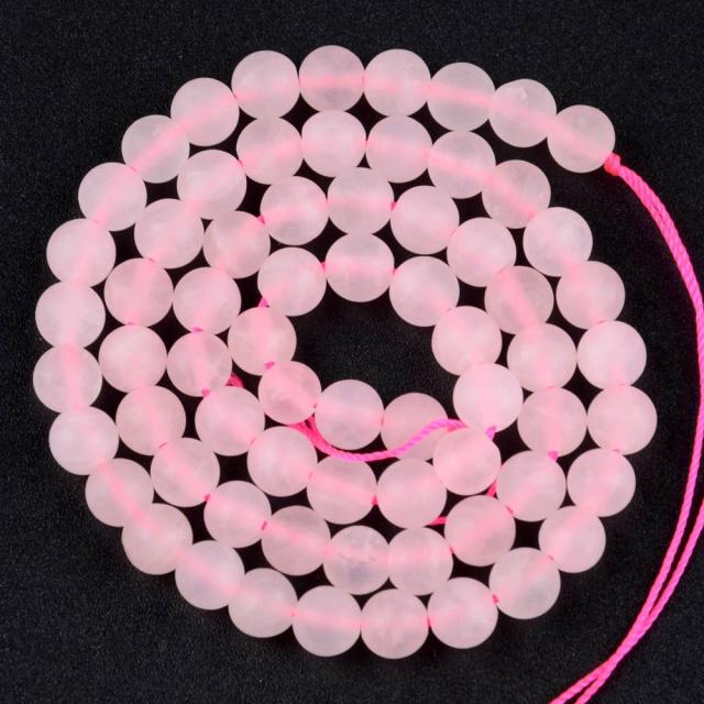 Natural Matte Frosted Stone Round Bead