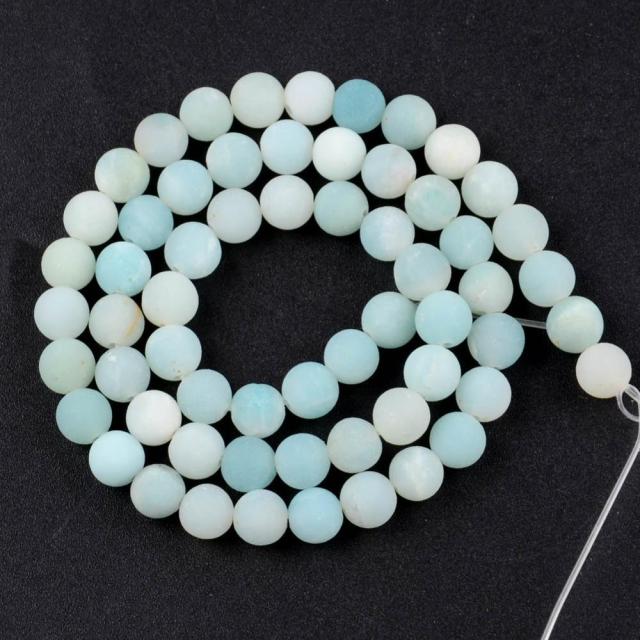 Natural Matte Frosted Stone Round Bead