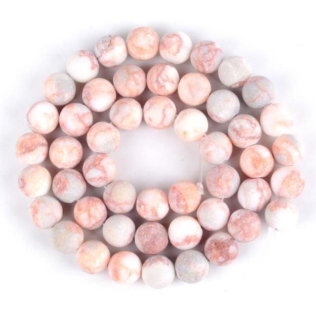 Natural Matte Frosted Stone Round Bead