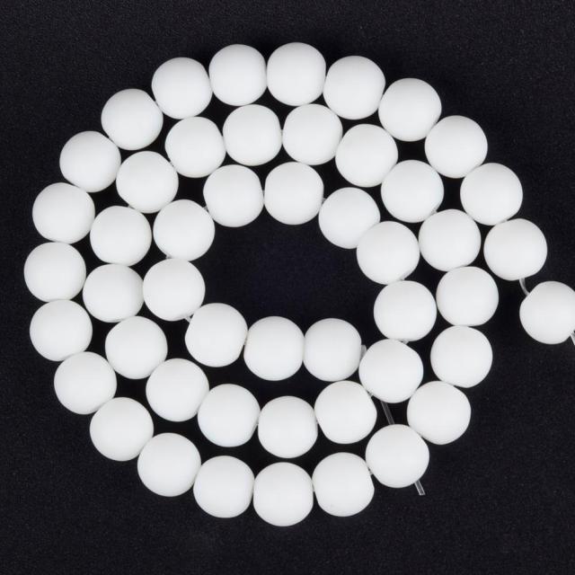 Natural Matte Frosted Stone Round Bead