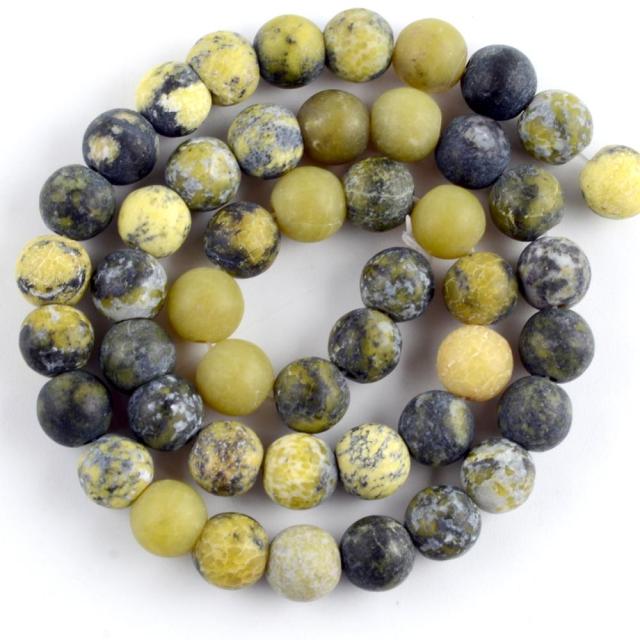Natural Matte Frosted Stone Round Bead