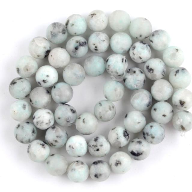 Natural Matte Frosted Stone Round Bead