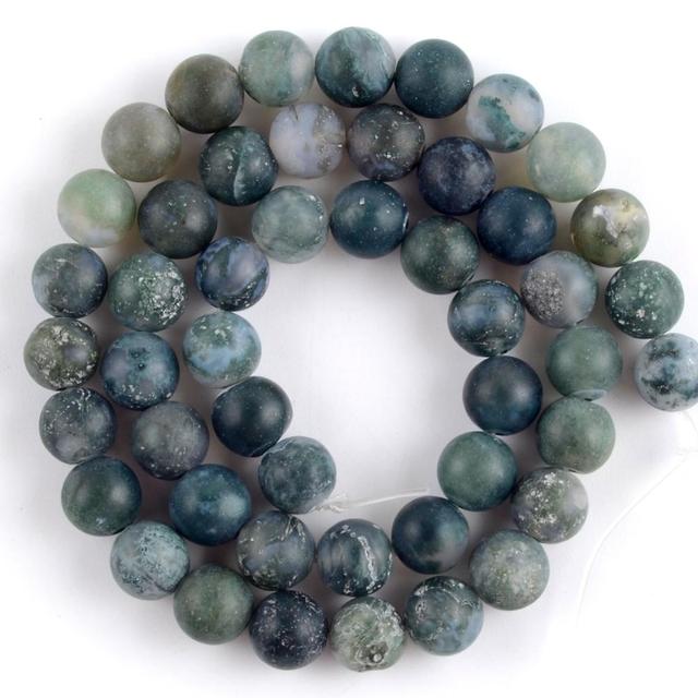 Natural Matte Frosted Stone Round Bead