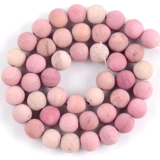 Natural Matte Frosted Stone Round Bead