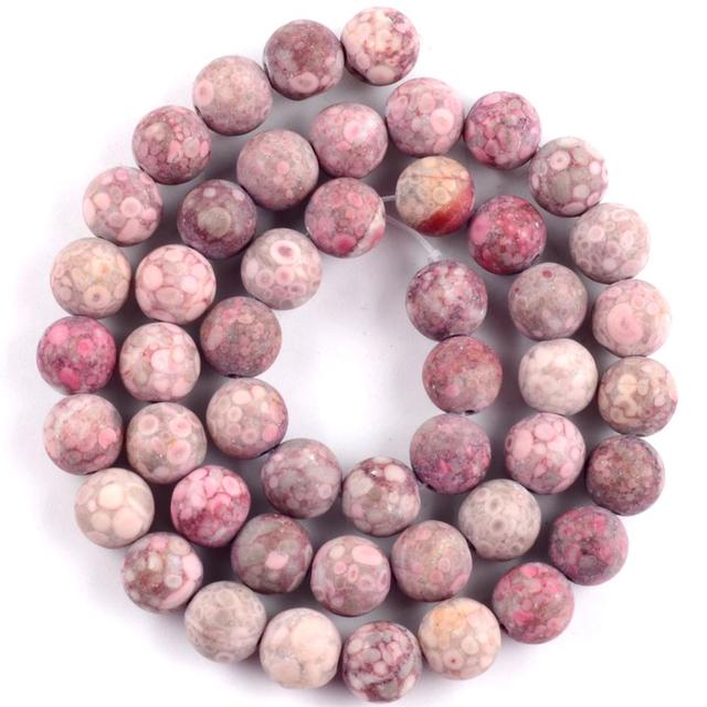 Natural Matte Frosted Stone Round Bead