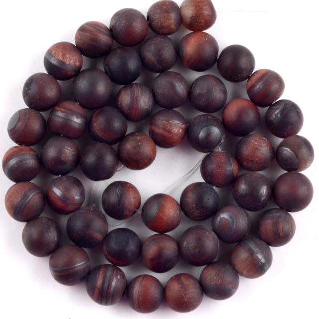 Natural Matte Frosted Stone Round Bead