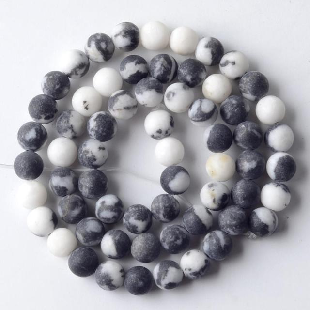 Natural Matte Frosted Stone Round Bead