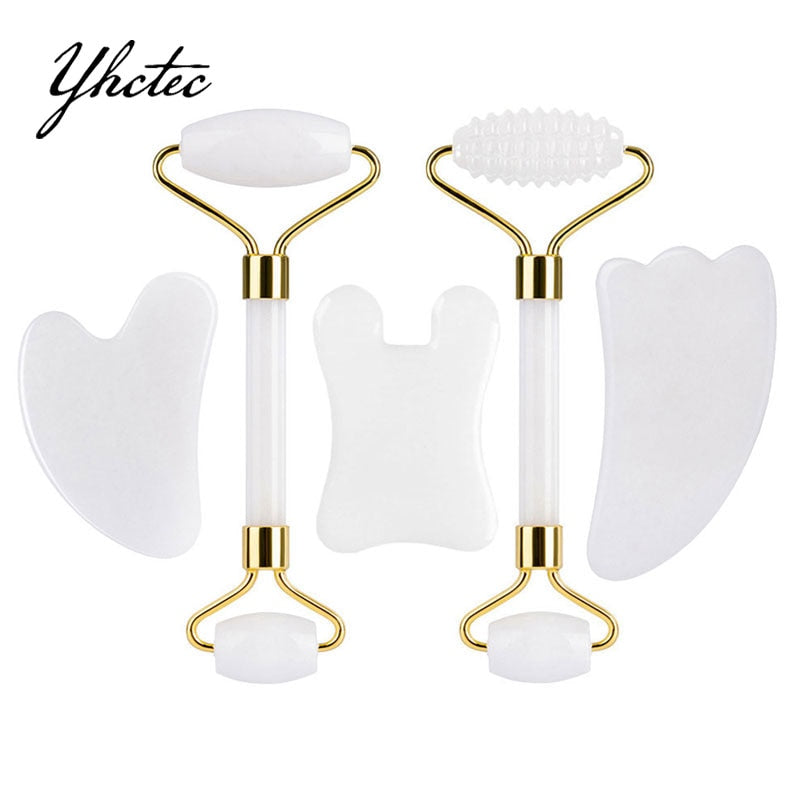 White Jade Face Massage Roller Gouache Scraper