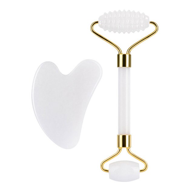 White Jade Face Massage Roller Gouache Scraper