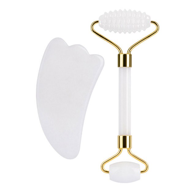 White Jade Face Massage Roller Gouache Scraper