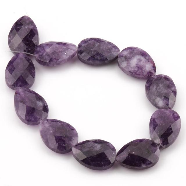 Natural Faceted Stone Beads Water Drop White Jades