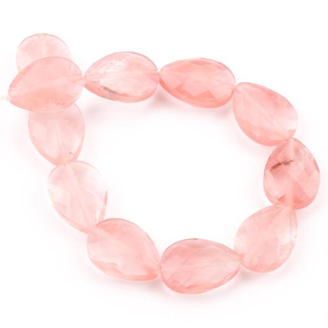 Natural Faceted Stone Beads Water Drop White Jades