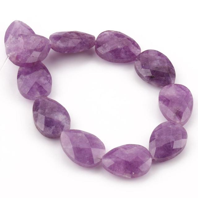 Natural Faceted Stone Beads Water Drop White Jades