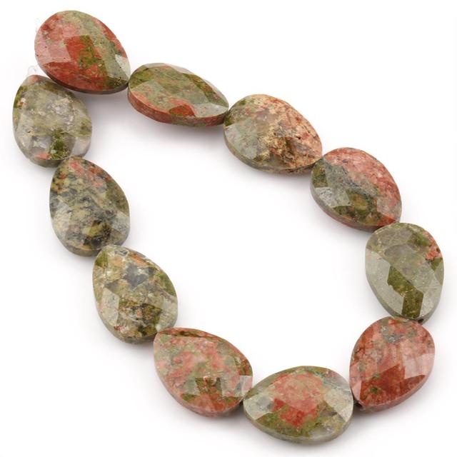 Natural Faceted Stone Beads Water Drop White Jades