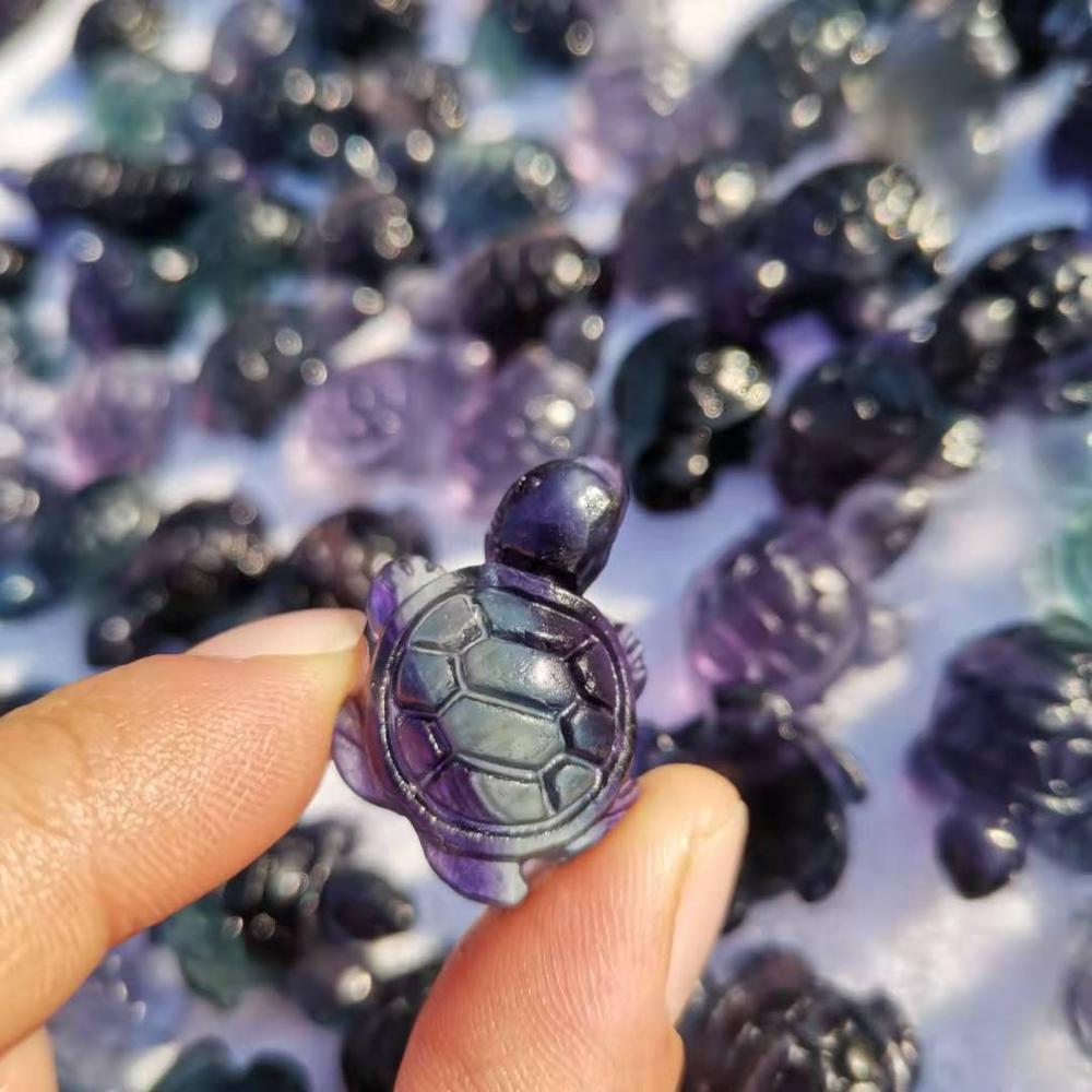 Fluorite Mini Tortoise Carving Fluorite Crystal Turtle