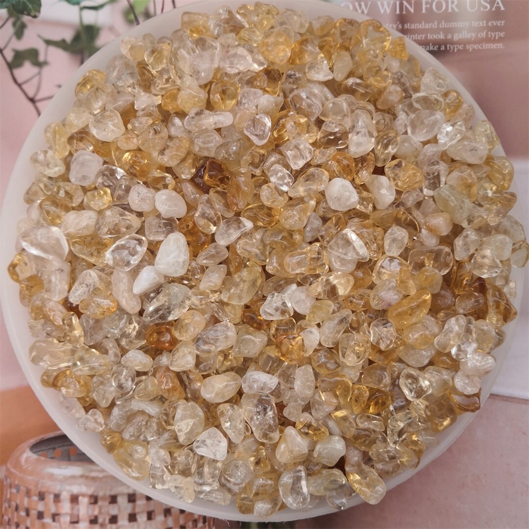 Crystal Gravel Citrine Yellow Quartz Gem Stone