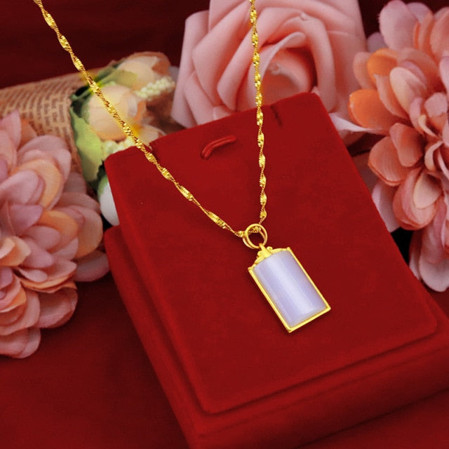 Necklace Gemstone Agate Jade Clavicle