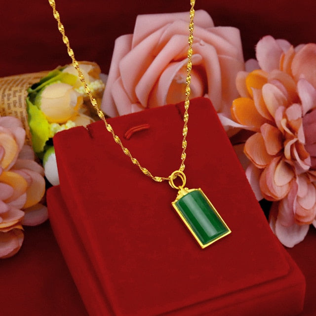 Necklace Gemstone Agate Jade Clavicle
