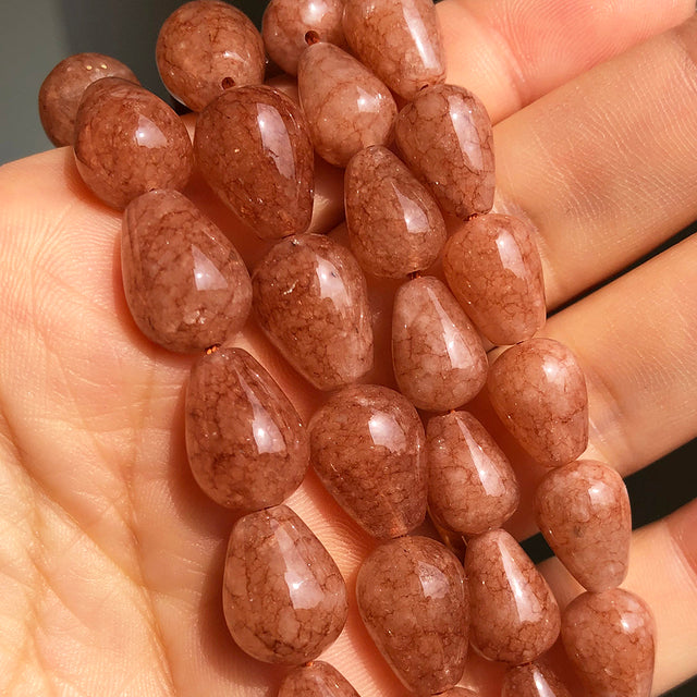 Natural Stone Water Drop Sunstone Chalcedony