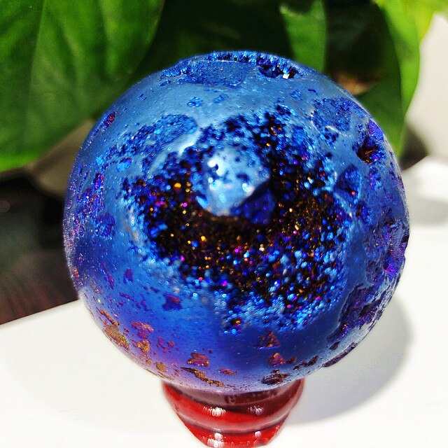 Beehive Agate Sphere Plating Color Stonel Ball