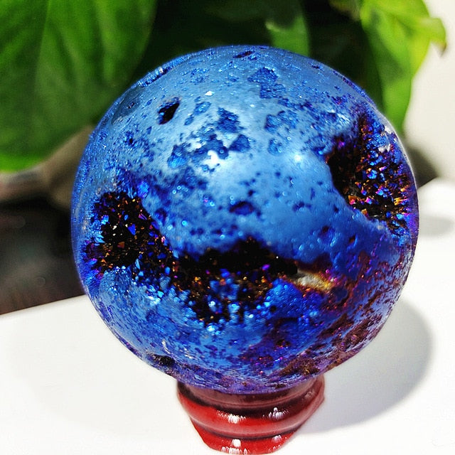 Beehive Agate Sphere Plating Color Stonel Ball